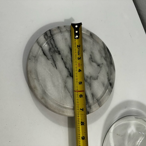Dutch Garden Grey Marble & Glass Cloche Dome Cheese Keeper Tray Platter Server - Picture 7 of 8